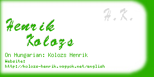 henrik kolozs business card